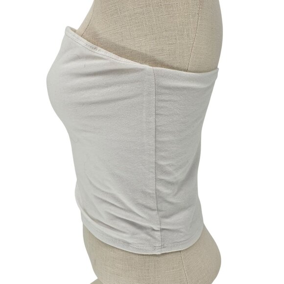 Wild Fable Strapless Tube Top Womens L White Cotton Blend Stretchy - Picture 7 of 7